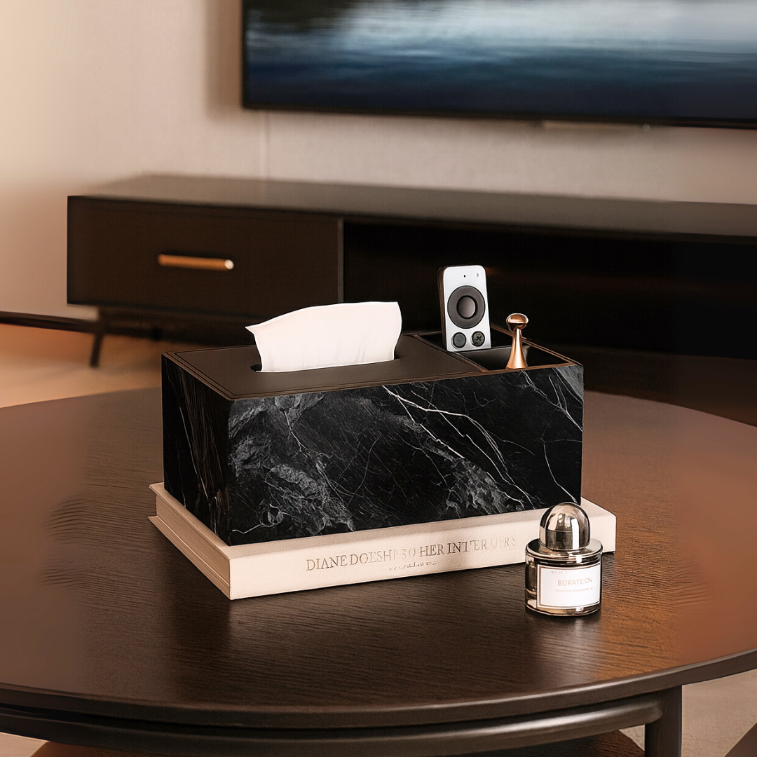 大理石柄モダンシックティッシュケース