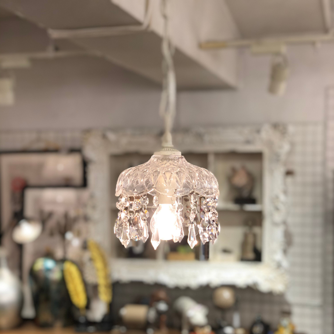 【即納】ホワイトアンティークコンパクトシャンデリア