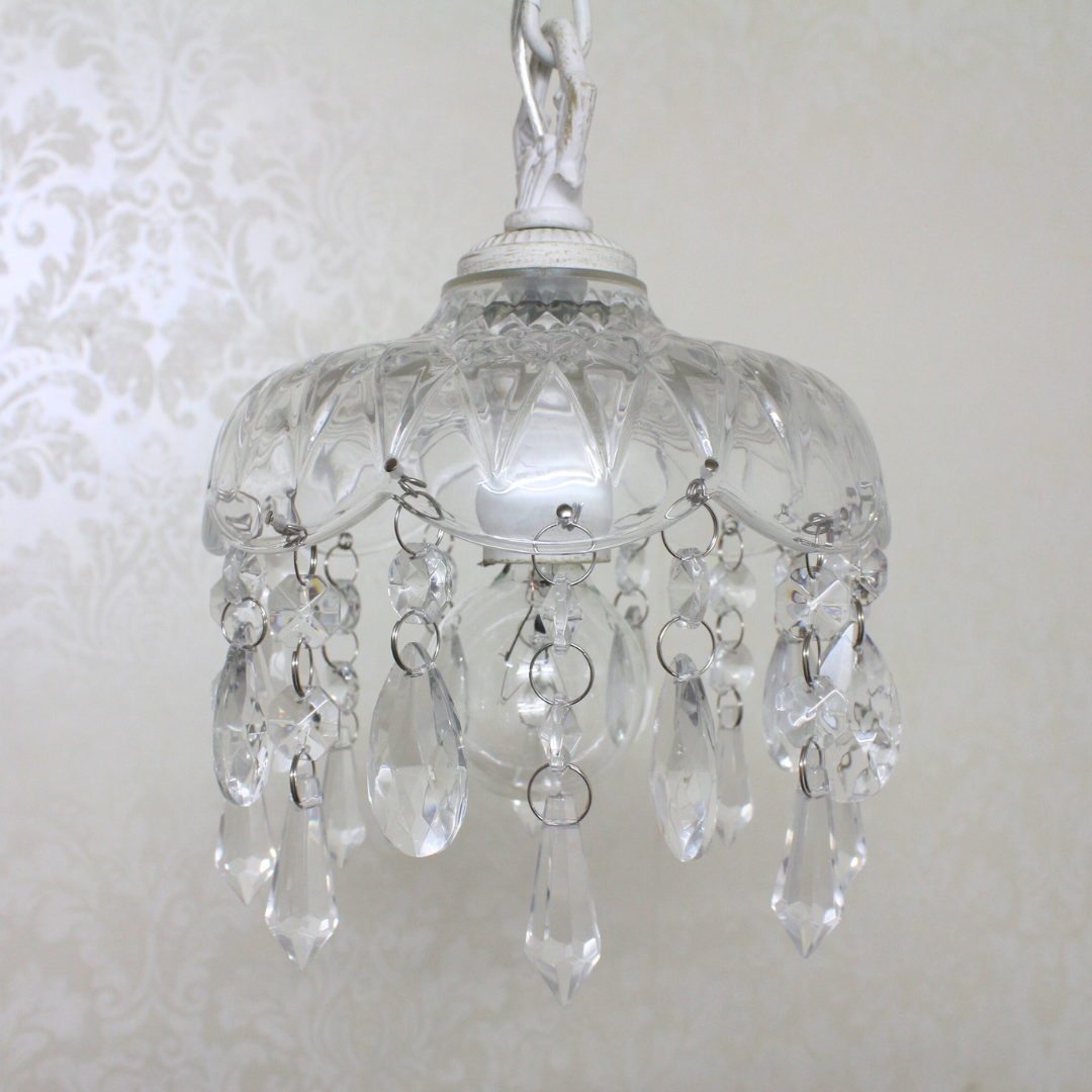 【即納】ホワイトアンティークコンパクトシャンデリア