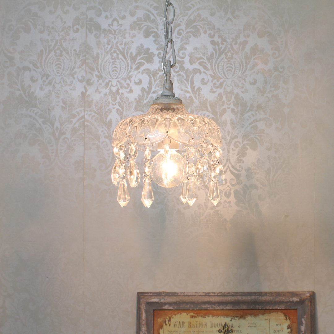 【即納】ホワイトアンティークコンパクトシャンデリア