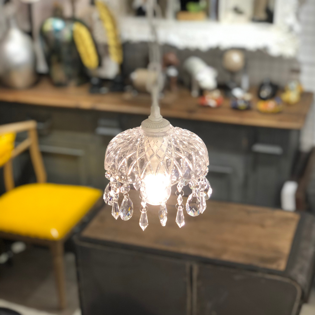 【即納】ホワイトアンティークコンパクトシャンデリア