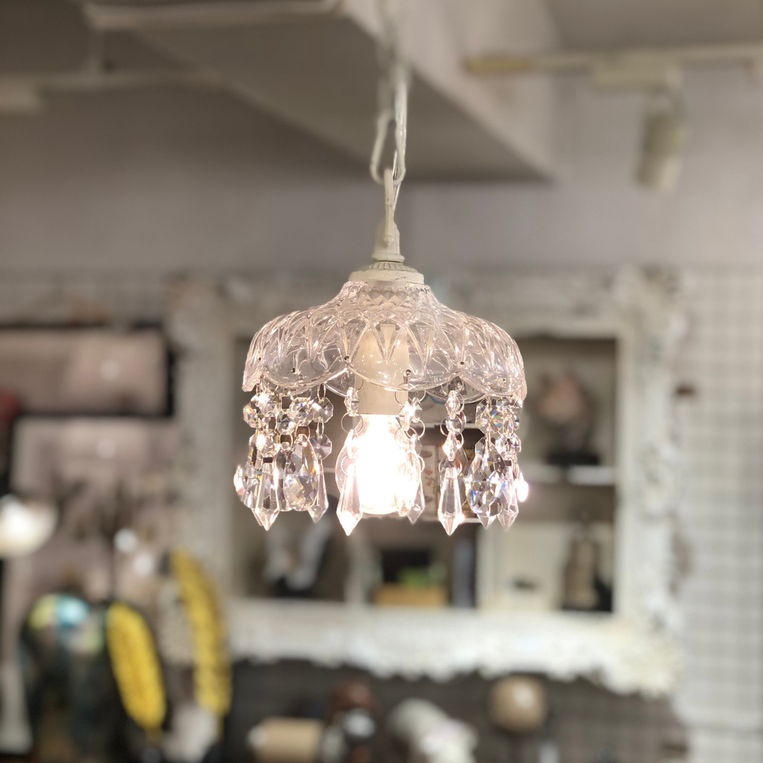 【即納】ホワイトアンティークコンパクトシャンデリア