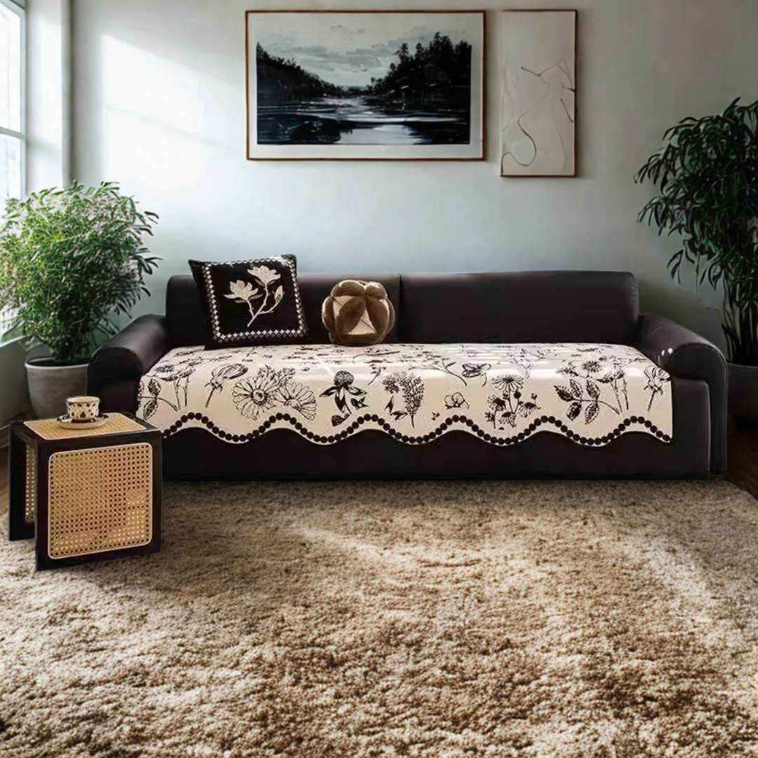 クラシカルフラワーソファシートカバー