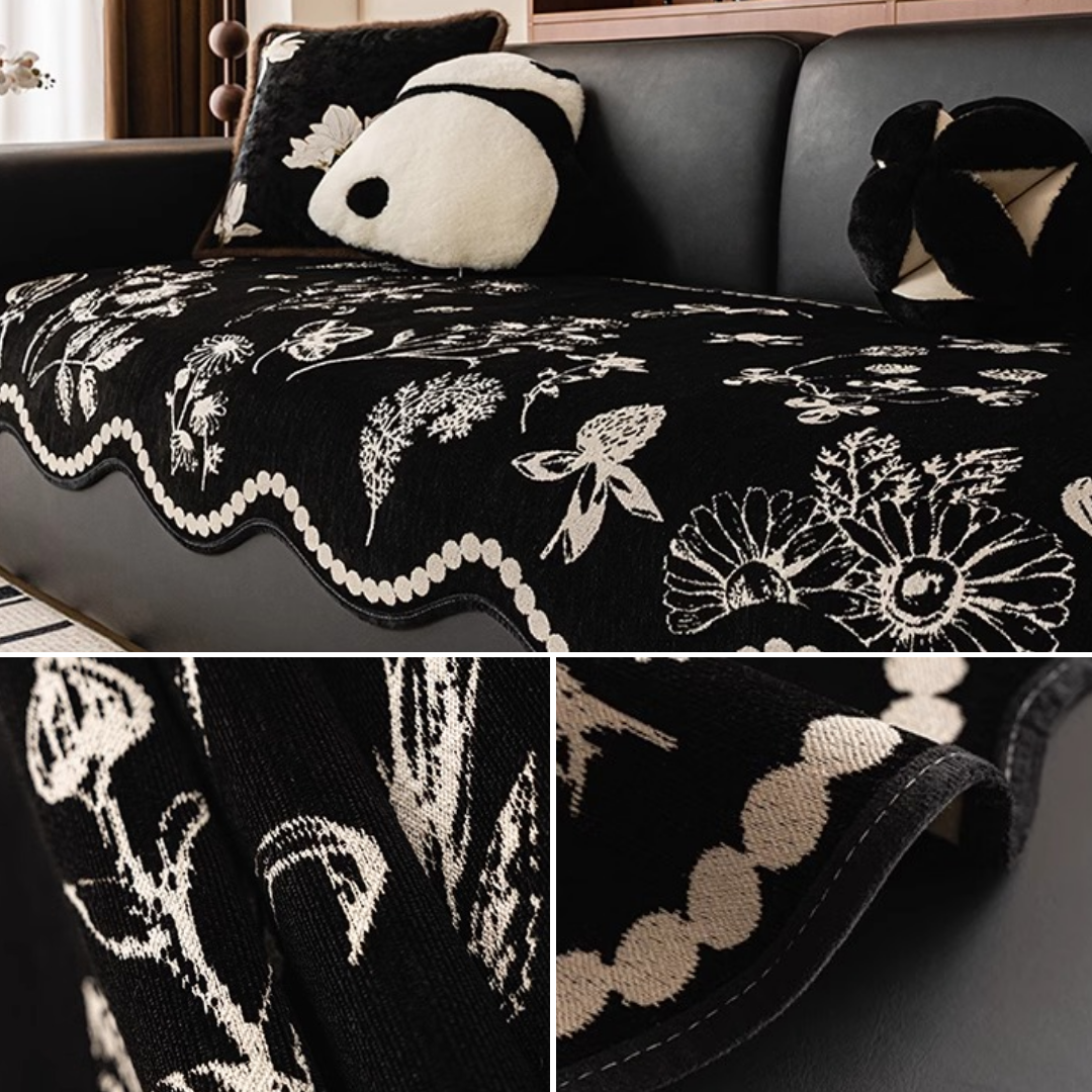 クラシカルフラワーソファシートカバー