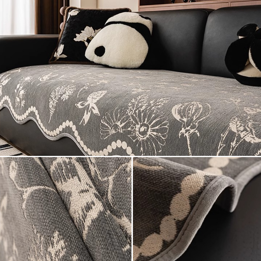 クラシカルフラワーソファシートカバー