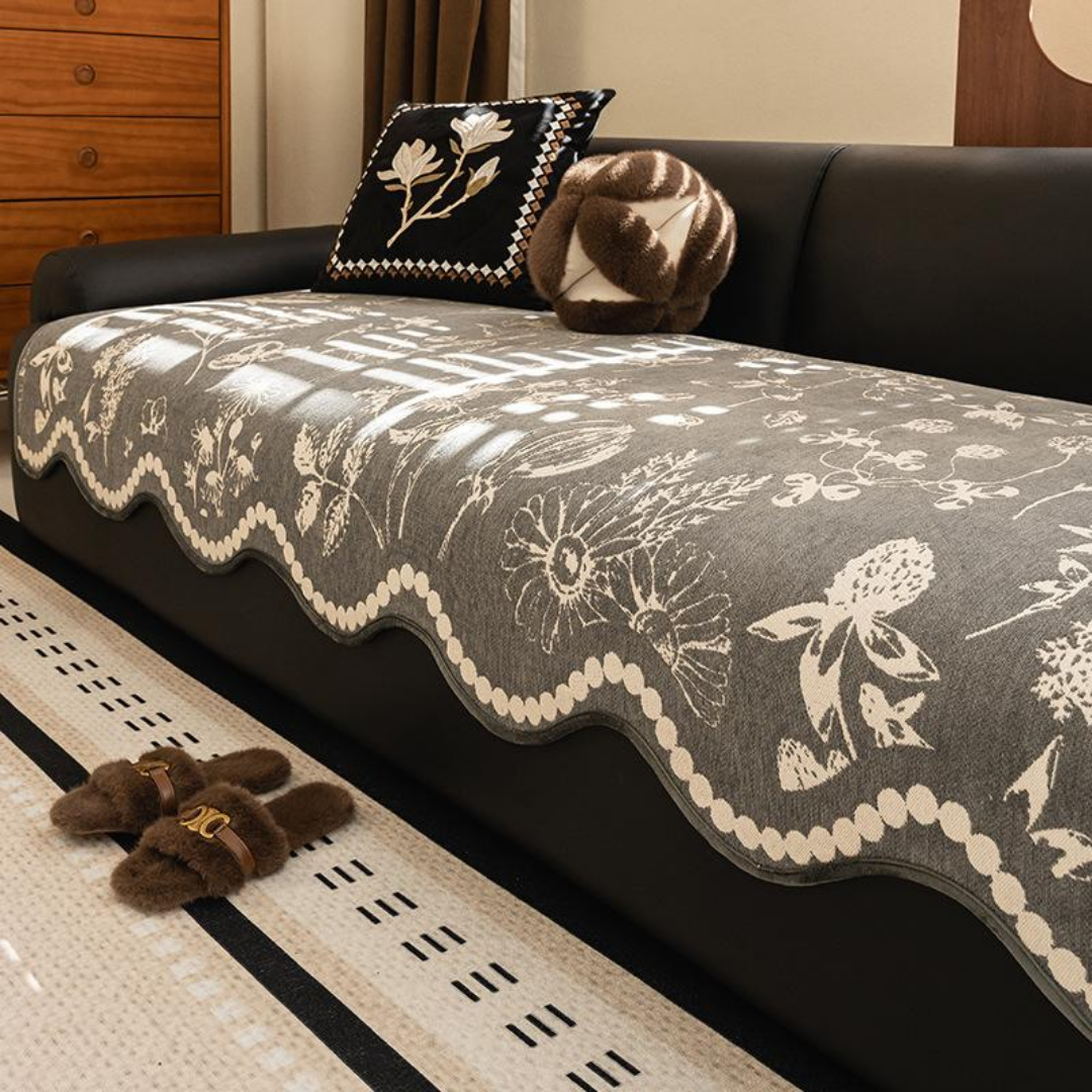 クラシカルフラワーソファシートカバー