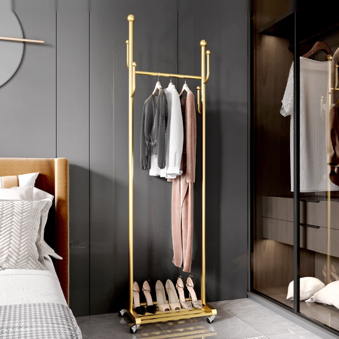 プレミアムキャスターゴールドハンガーラック