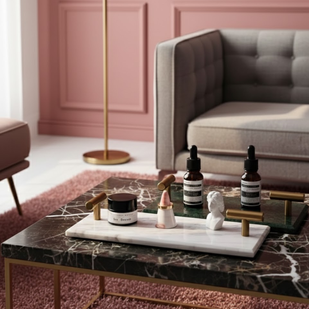 プレミアム大理石スリムデザイントレイ