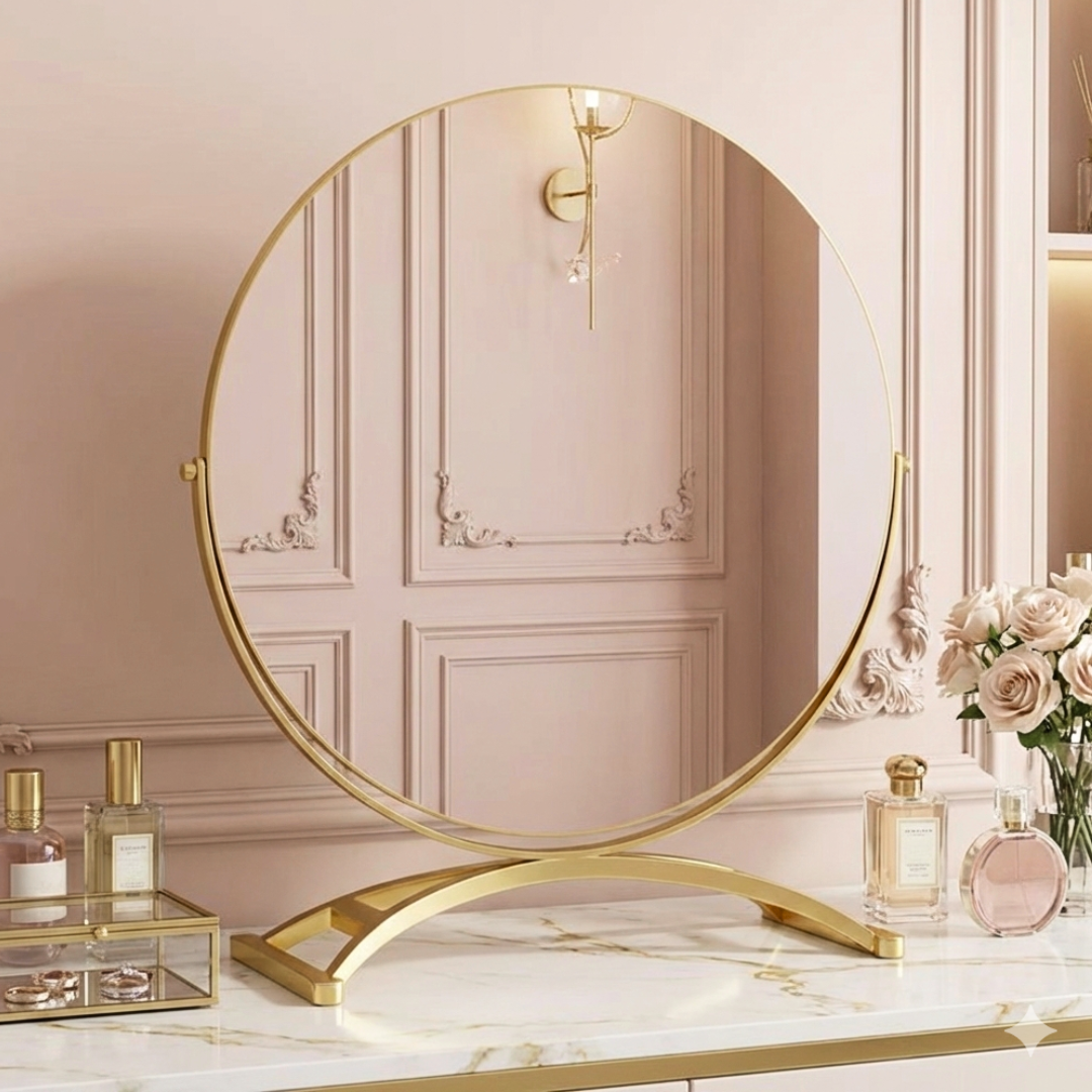アーチラインゴールドテーブルミラー