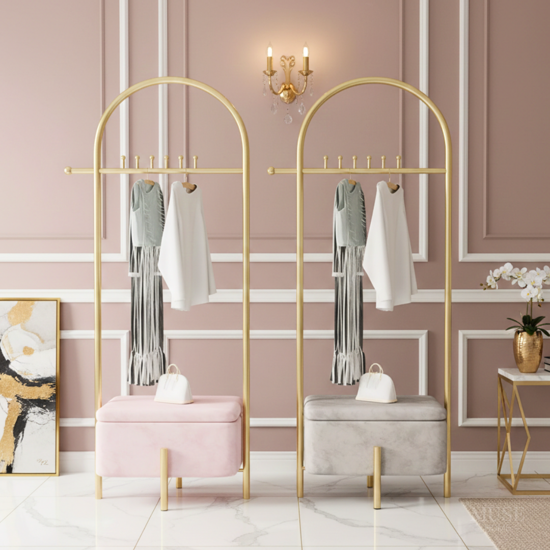 アーチゴールドベンチハンガーラック