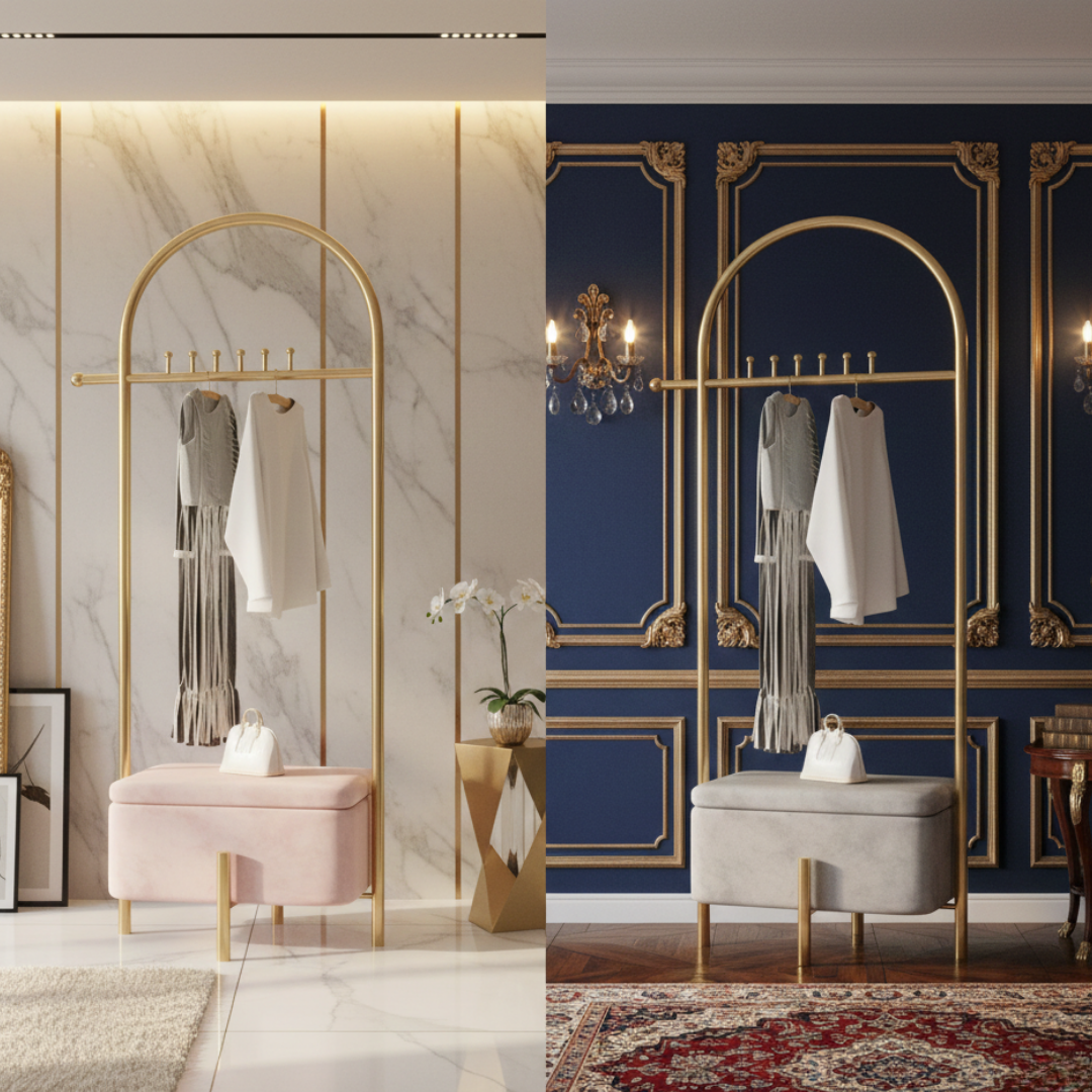 アーチゴールドベンチハンガーラック