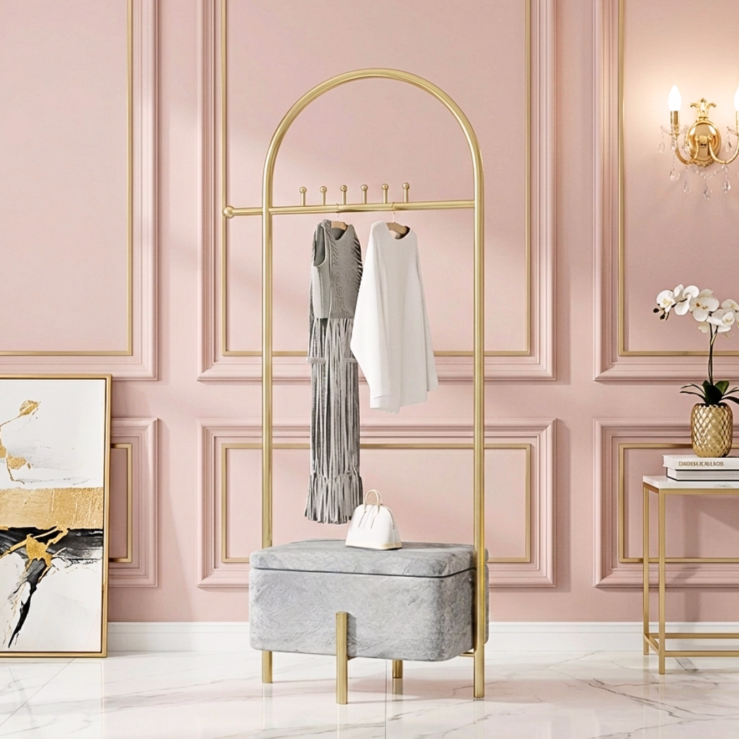 アーチゴールドベンチハンガーラック