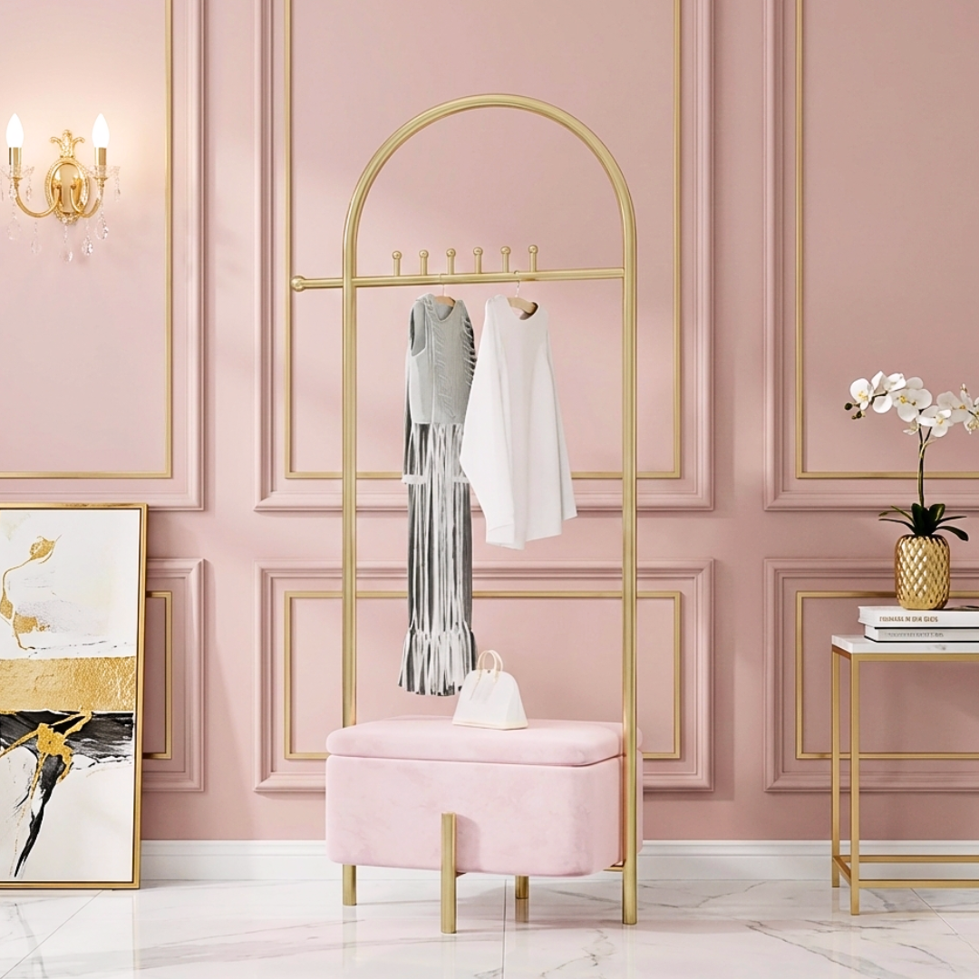 アーチゴールドベンチハンガーラック