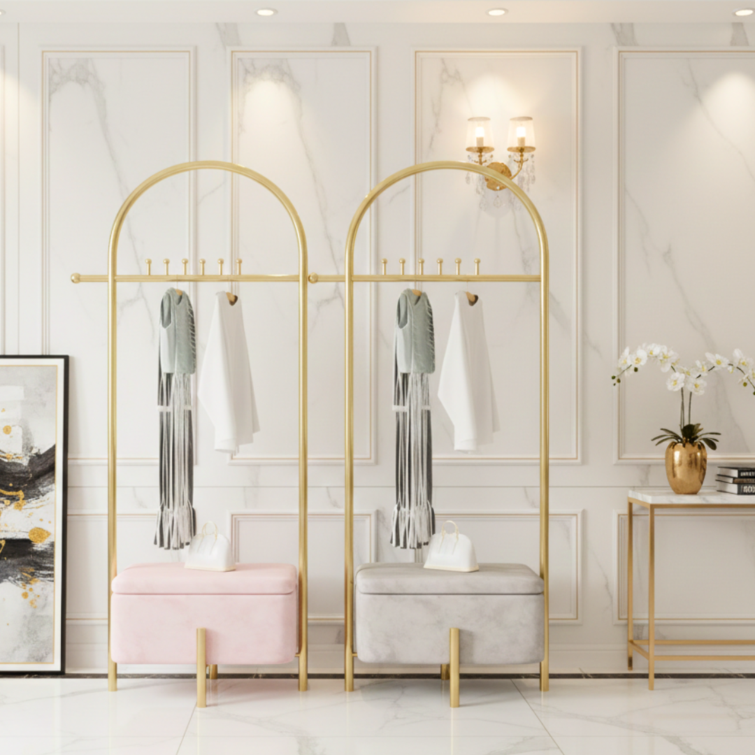 アーチゴールドベンチハンガーラック