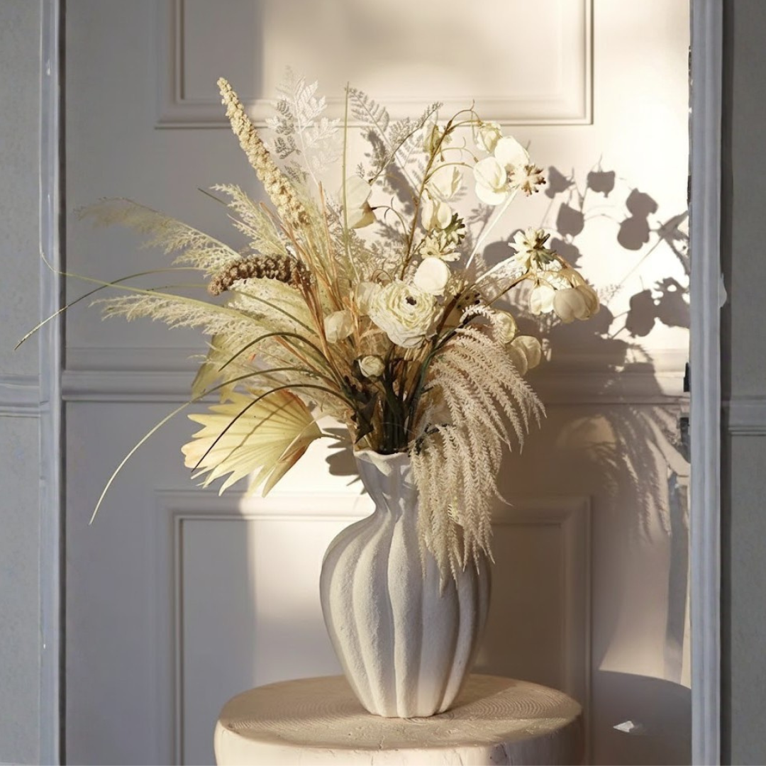 【早割対象】ホワイトアートフラワーベースセット