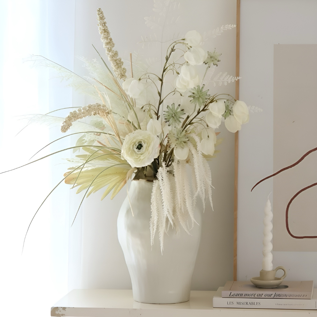 【早割対象】ホワイトアートフラワーベースセット