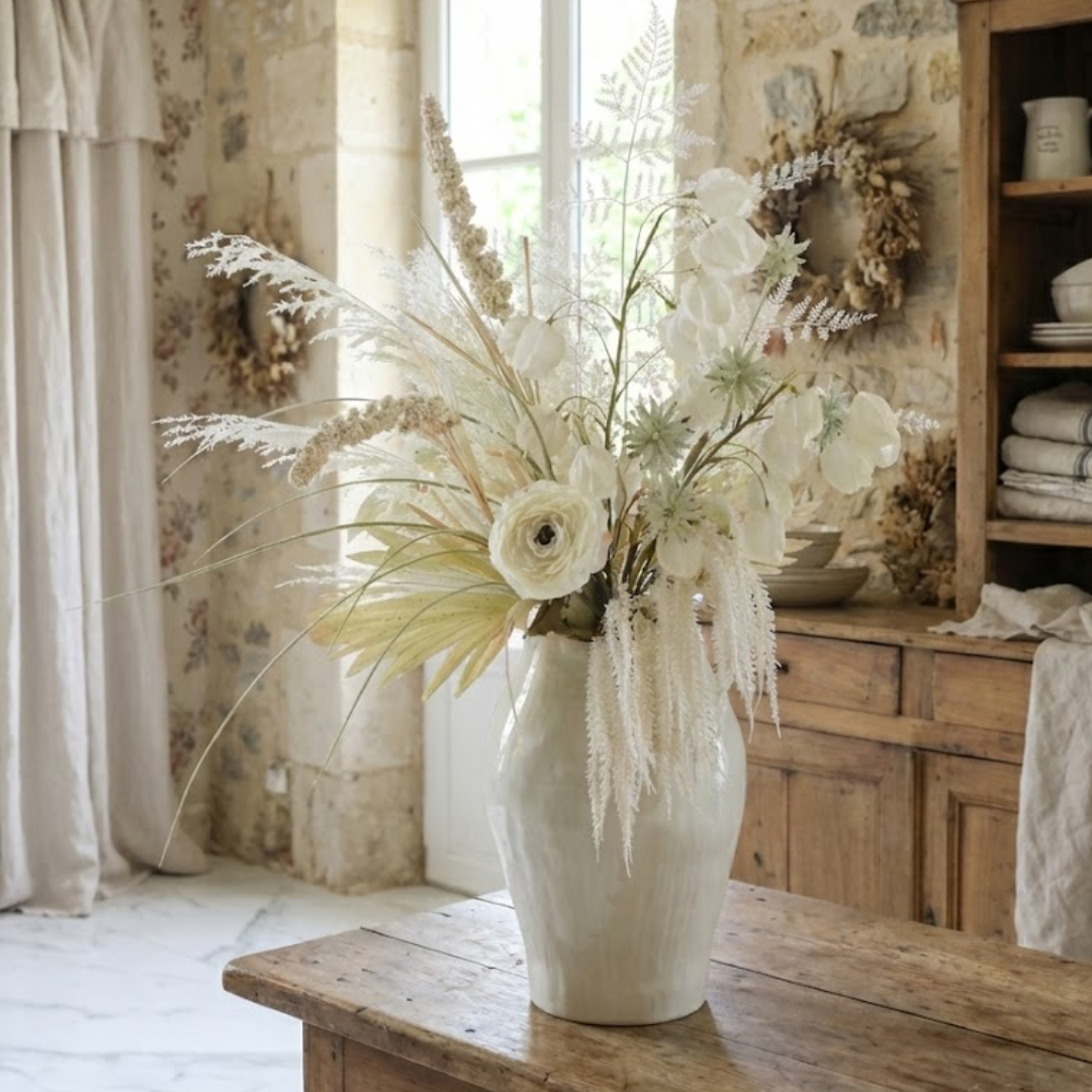 【早割対象】ホワイトアートフラワーベースセット