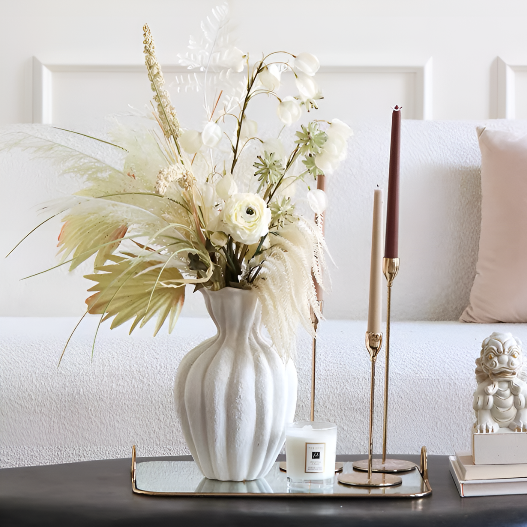 【早割対象】ホワイトアートフラワーベースセット