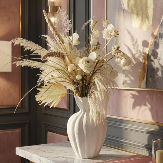 ホワイトアートフラワーベースセット