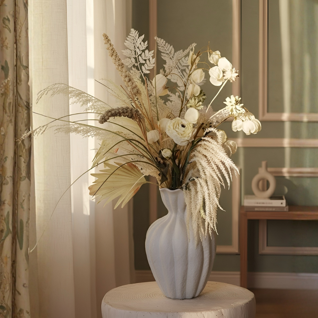 【早割対象】ホワイトアートフラワーベースセット