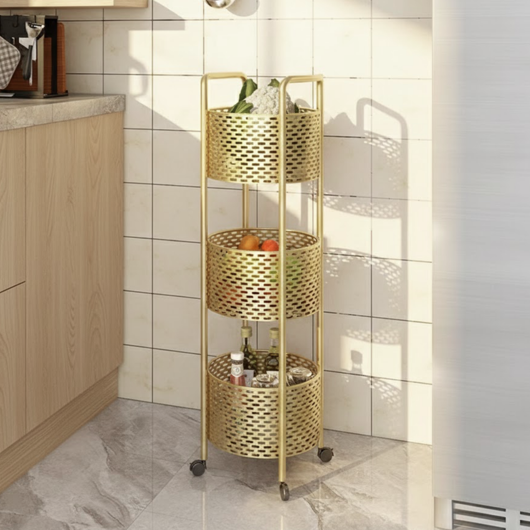 【早割対象】ゴールドタワーバスケットワゴン