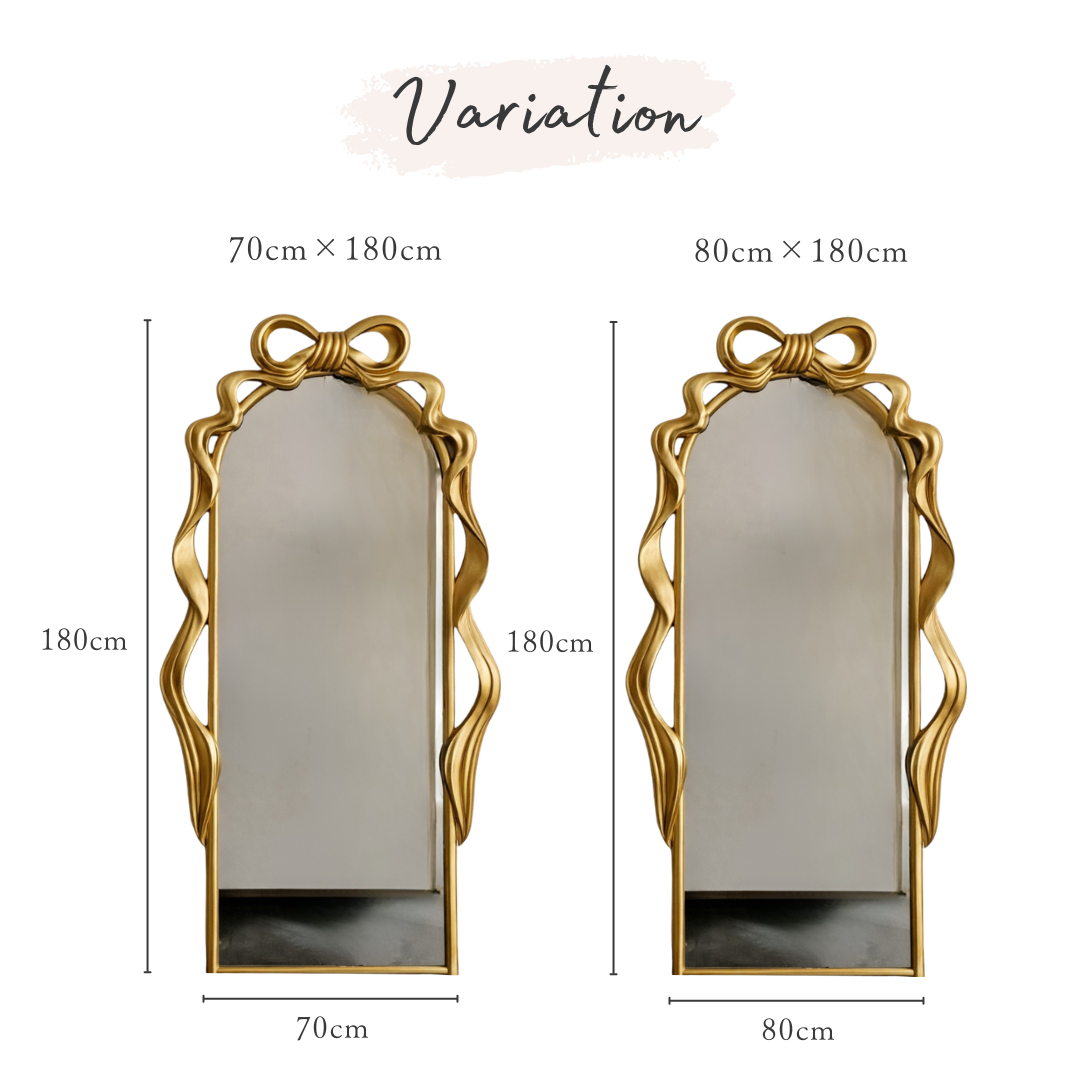 【早割対象】アートリボンゴールドスタンドミラー