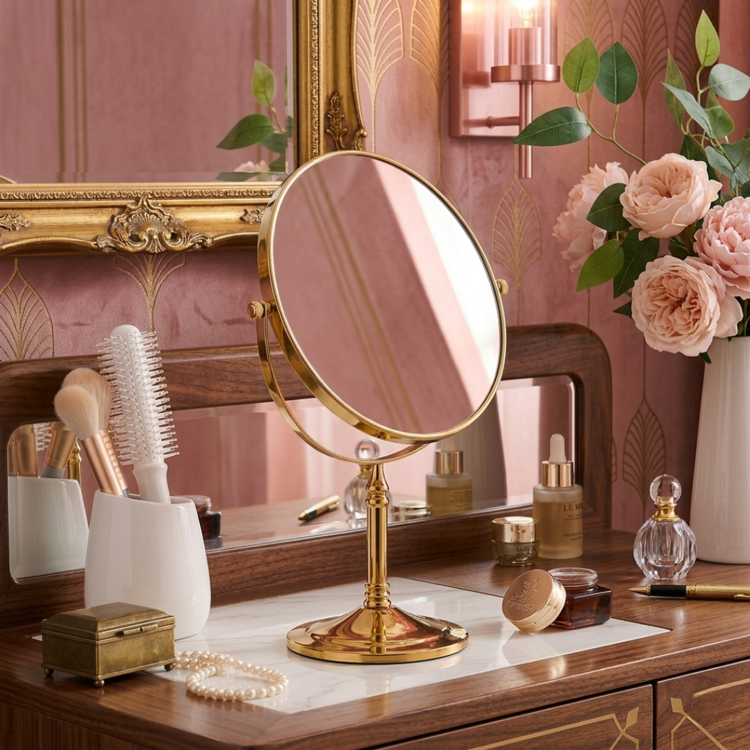 クラシックゴールドメイクミラー