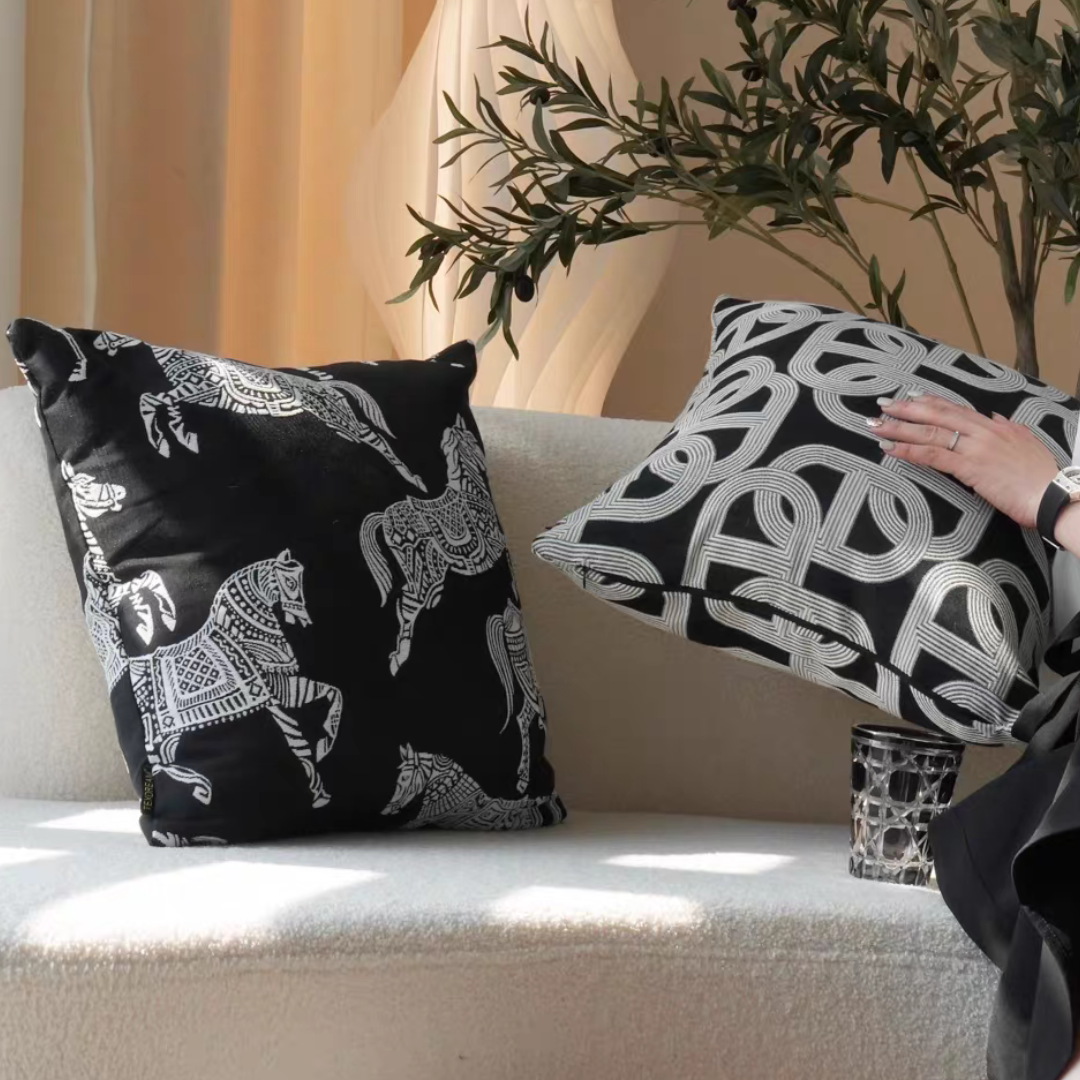 モノトーンモダンアクセントクッション