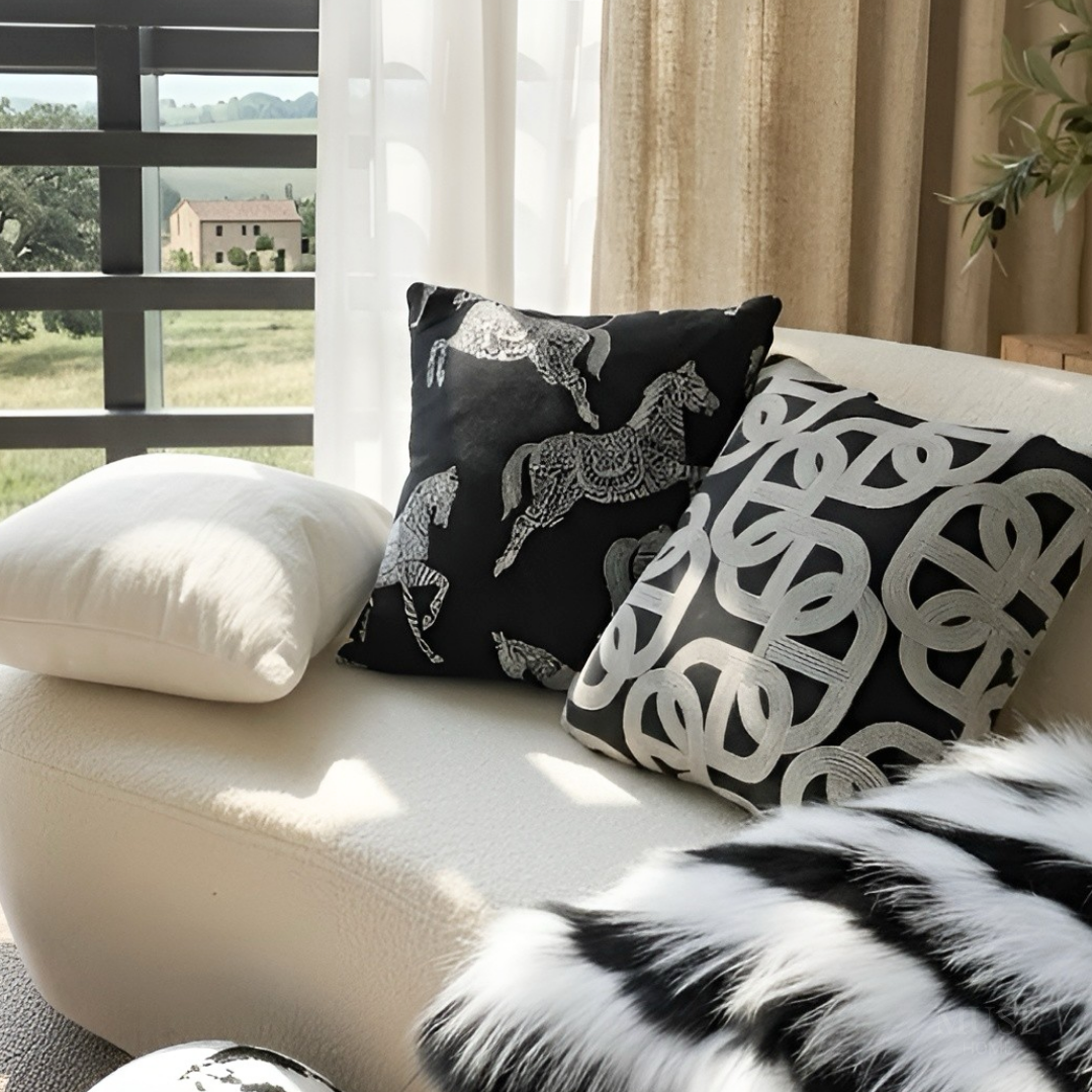 モノトーンモダンアクセントクッション