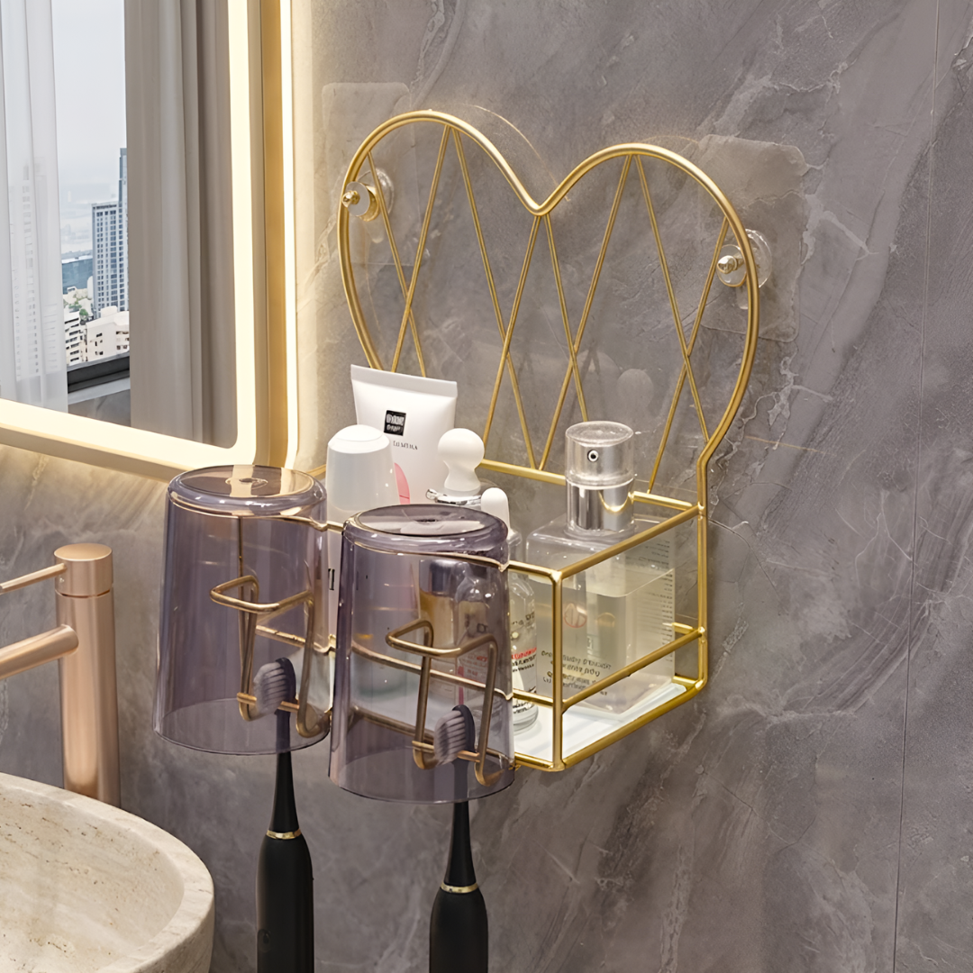 【早割対象】ハートフレームゴールドウォールシェルフ