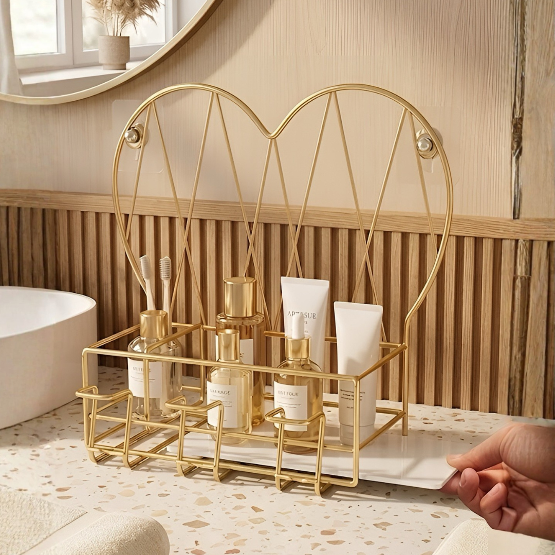 【早割対象】ハートフレームゴールドウォールシェルフ