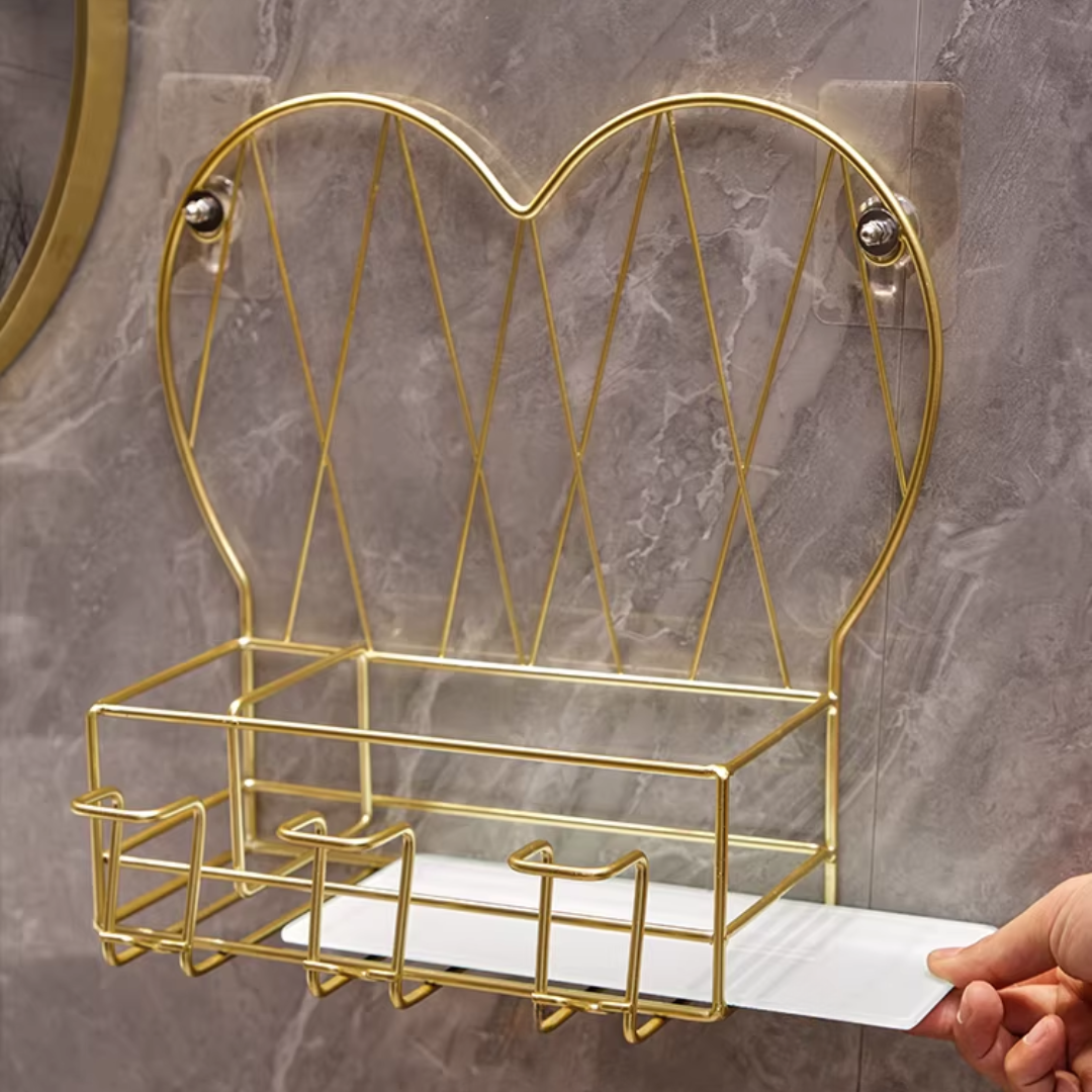 【早割対象】ハートフレームゴールドウォールシェルフ