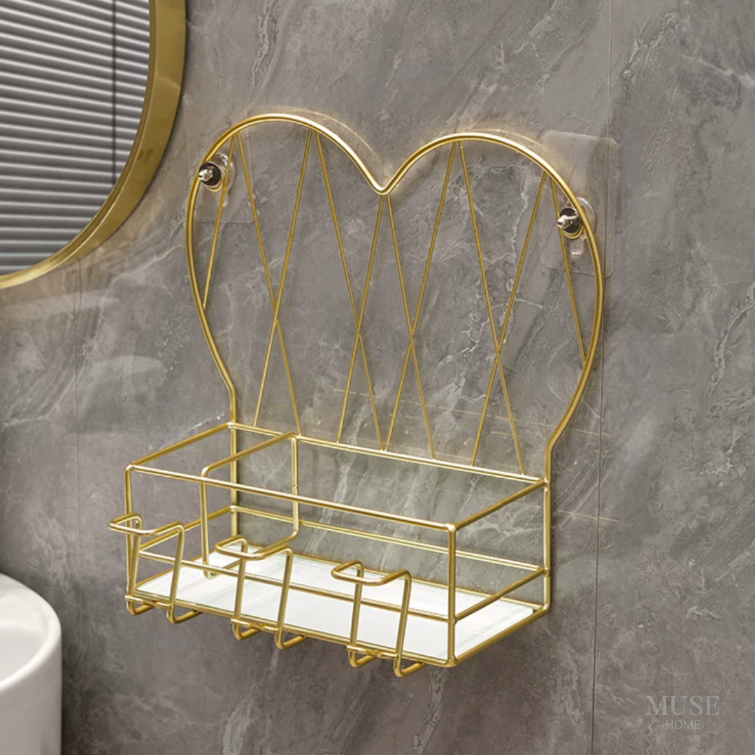 【早割対象】ハートフレームゴールドウォールシェルフ