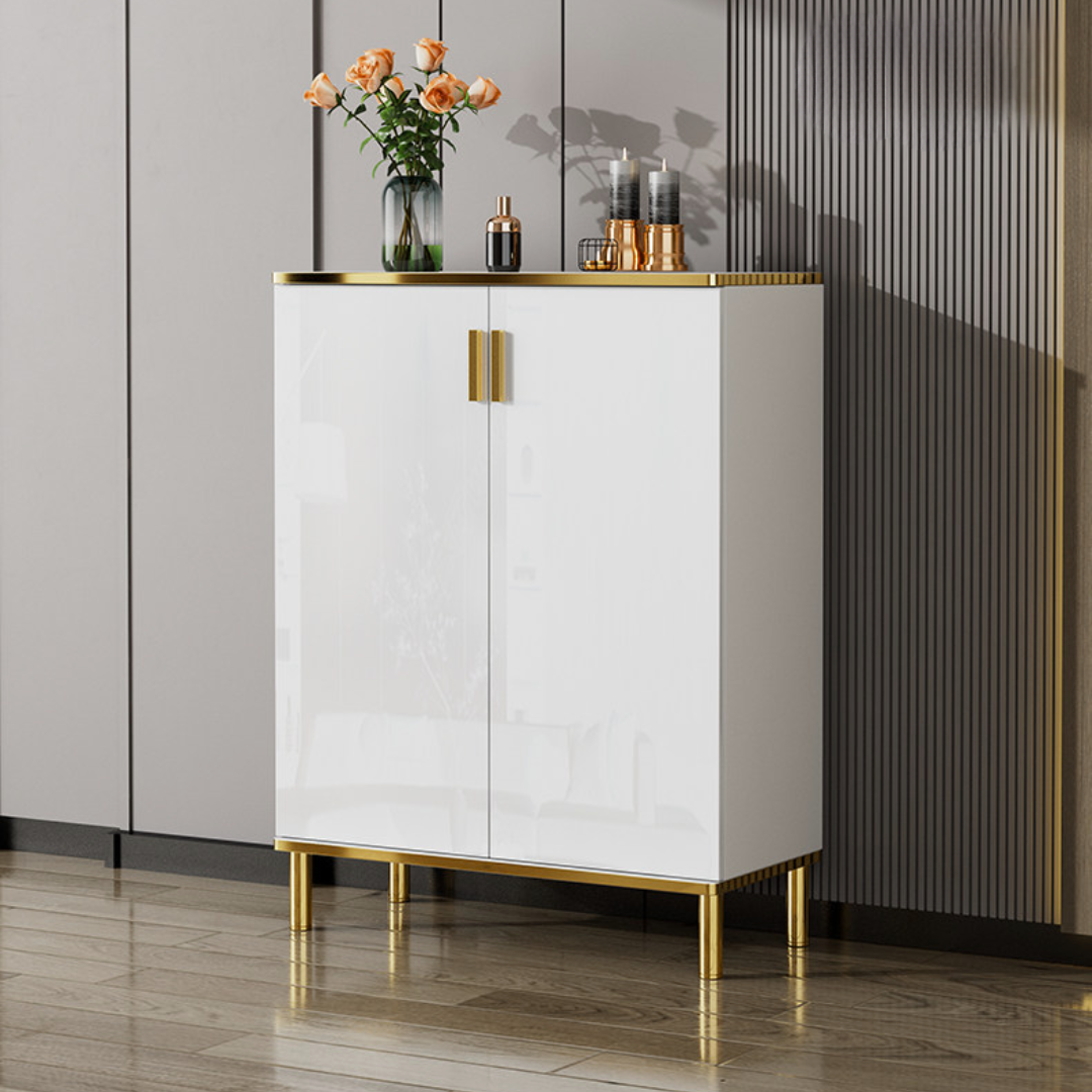 【早割対象】ホワイトクラシカルシューズキャビネット