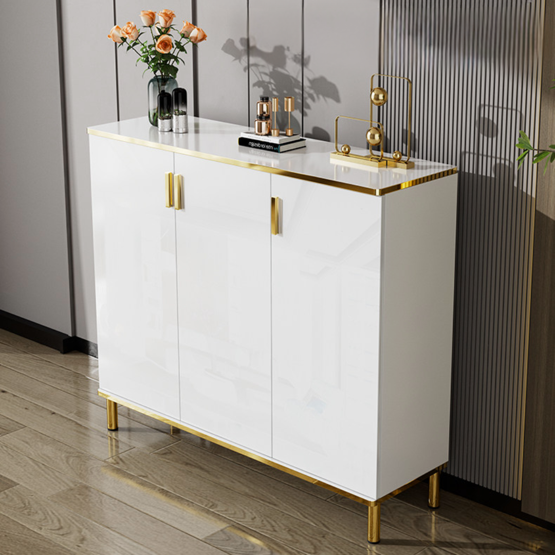 【早割対象】ホワイトクラシカルシューズキャビネット