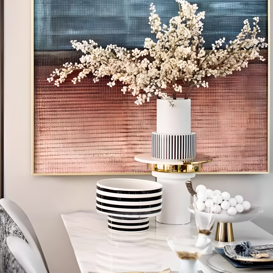 ゴールド×ストライプフラワーベース