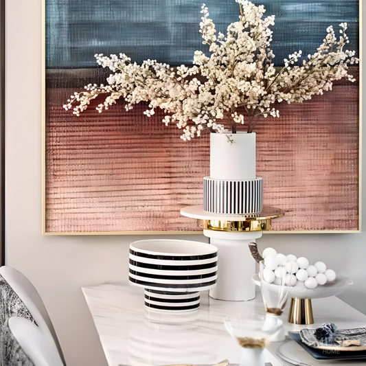 ゴールド×ストライプフラワーベース