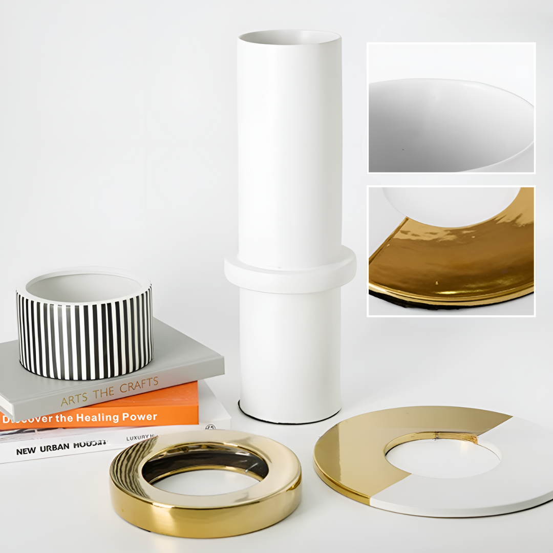 ゴールド×ストライプフラワーベース