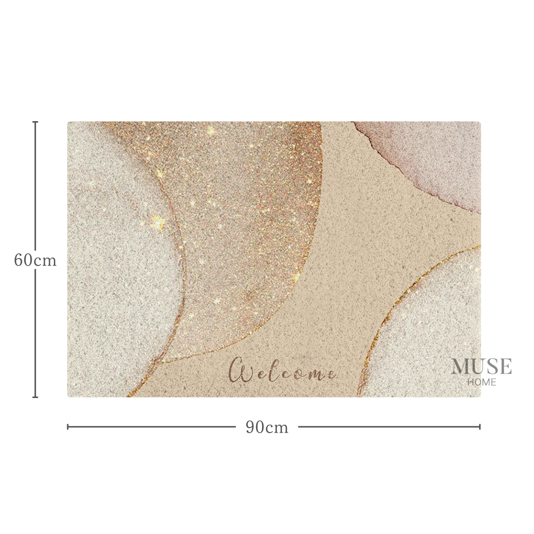 ブラウンエレガント 玄関ドアマット