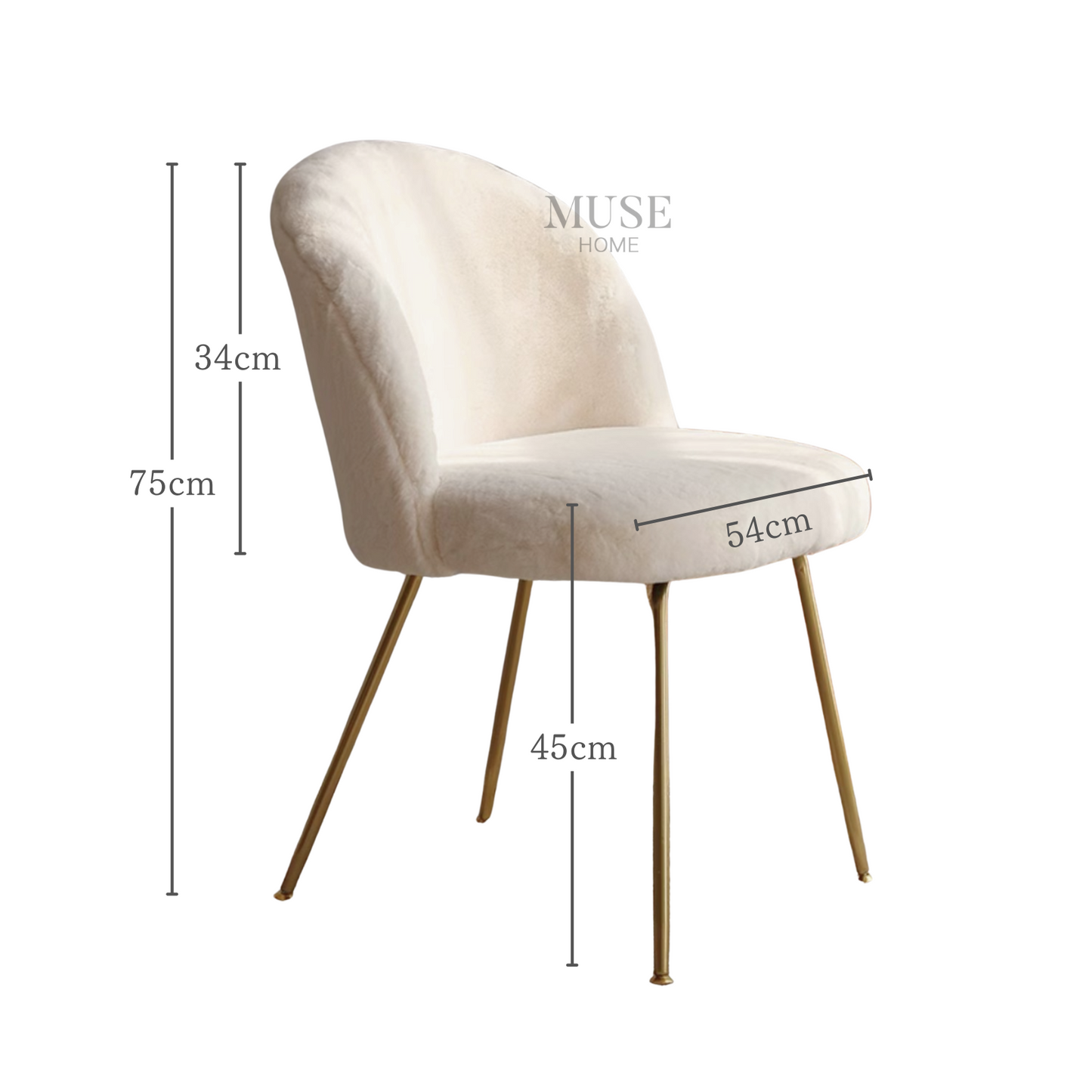 ホワイトファー リビングチェア