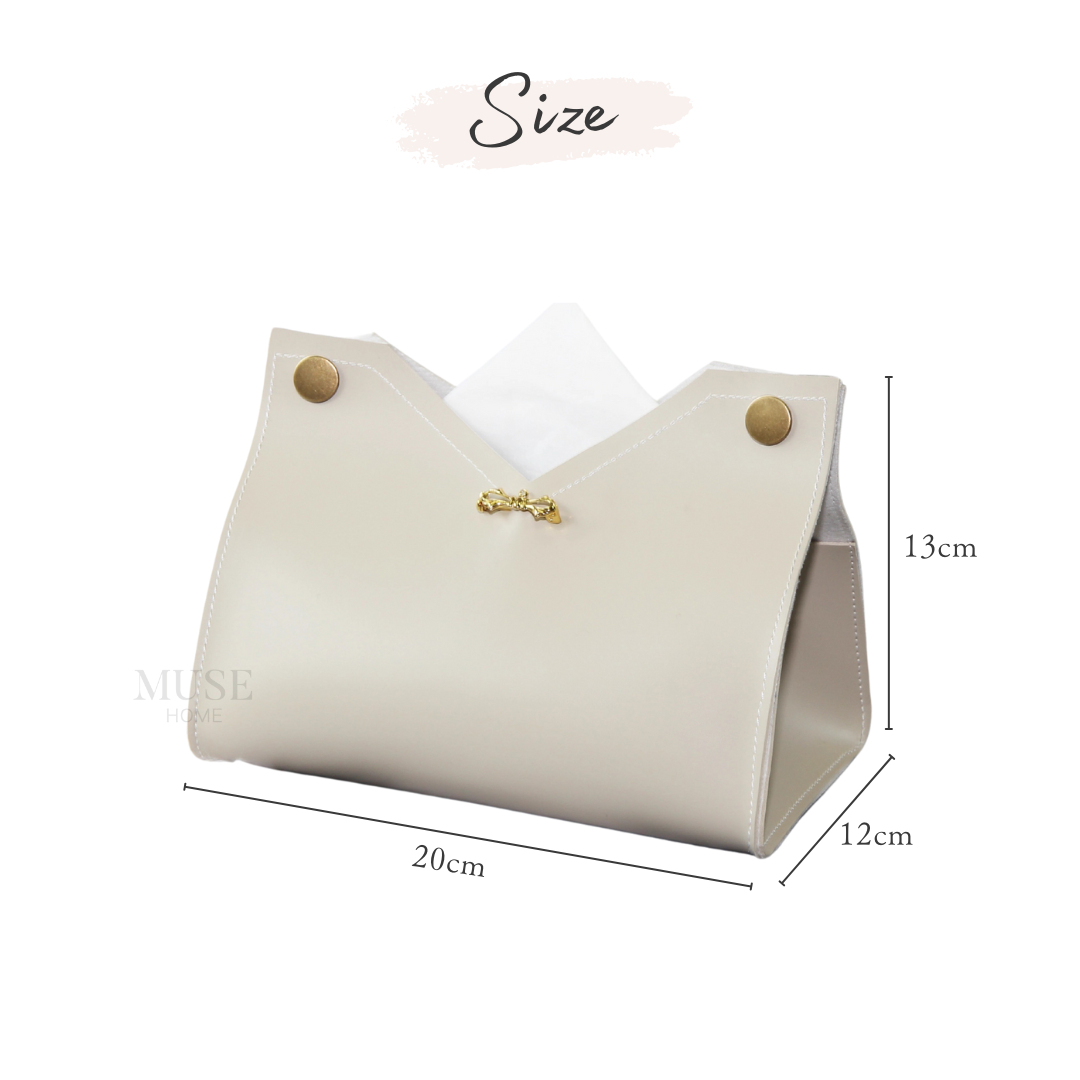 キルティングレザーデザインティッシュケース