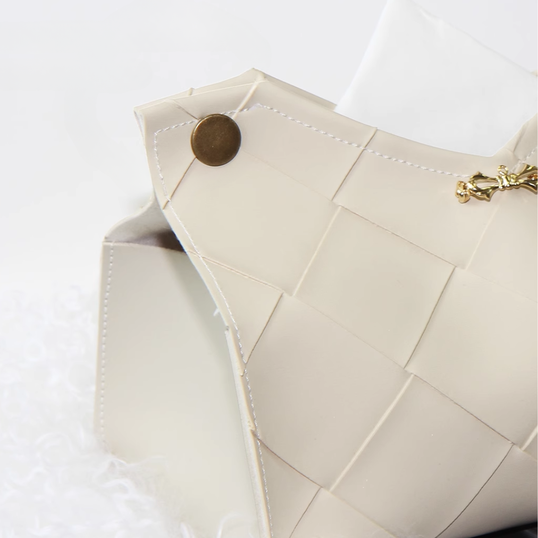 キルティングレザーデザインティッシュケース