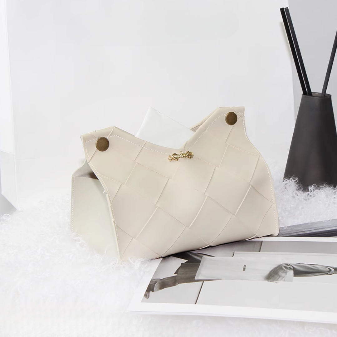 キルティングレザーデザインティッシュケース