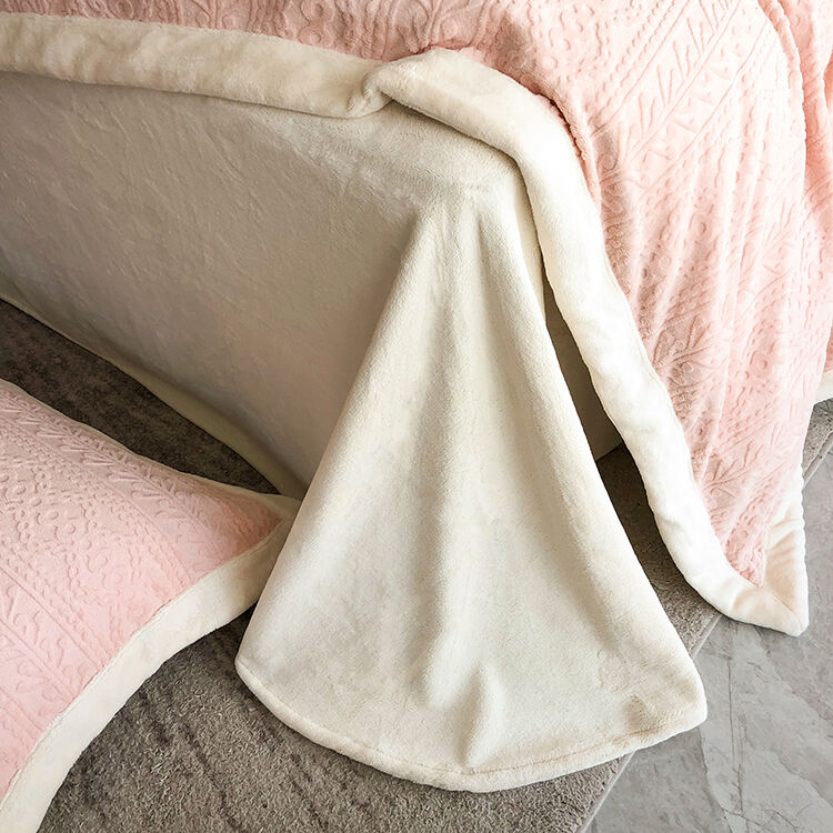 バイカラーニットデザインベッドリネン（ダブル/クイーン サイズ）