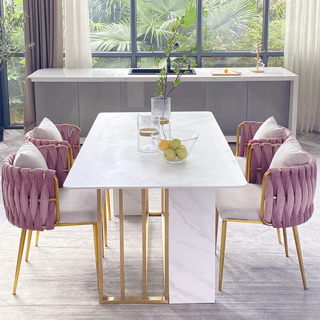 ゴールドラインダイニングチェア（千鳥柄）