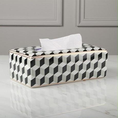 セラミックスクエアデザインティッシュカバー