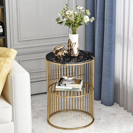 大理石ゴールドラインサイドテーブル