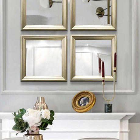 ゴールドフレームスクエアミラー【シングル】