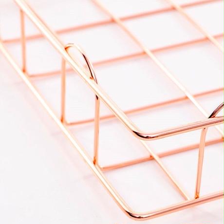 ゴールドA4ワイヤーバスケット 2点セット