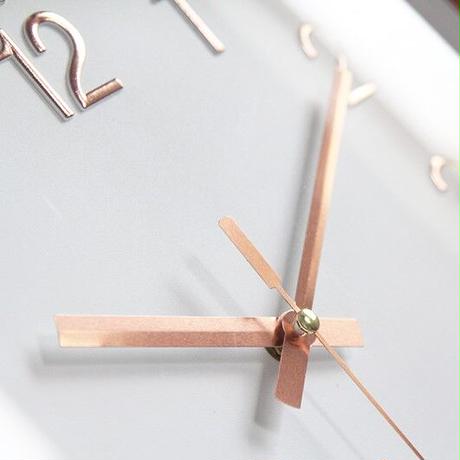 スクエアシンプルピンクゴールドウォールクロック